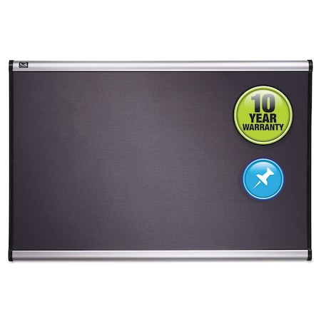 Quartet Prestige Bulletin Board, Diamond Mesh Fabric, 36 x 24, Gray/Aluminum Frame B443A